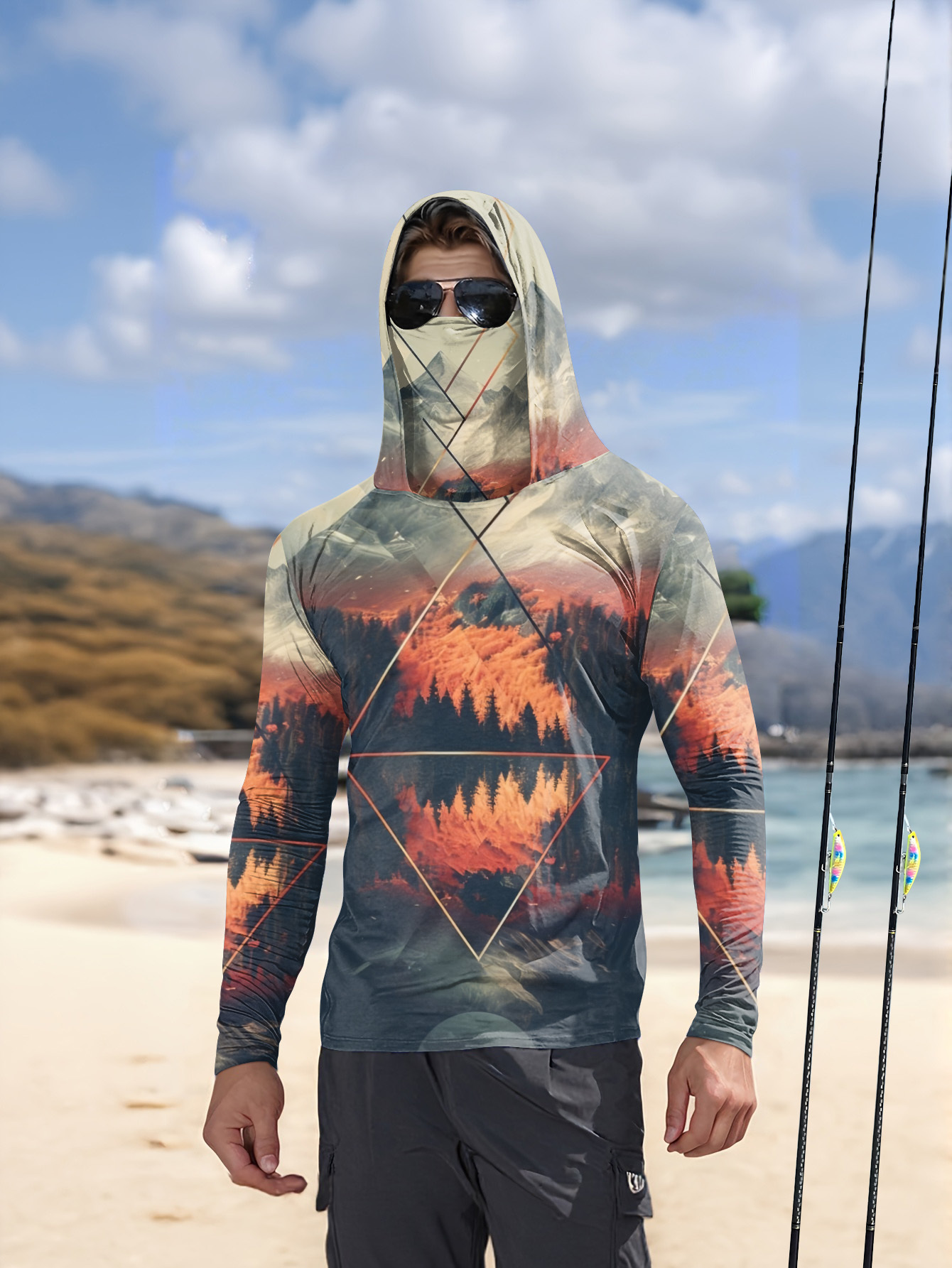 Summer Clothing Essentials - Outdoor Men's Fishing Hoodie Built‑in Face