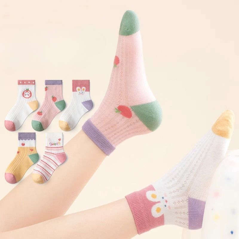 Summer Clothing Baby Girl - Kids Socks 5 Pairs/Lot Spring Summer