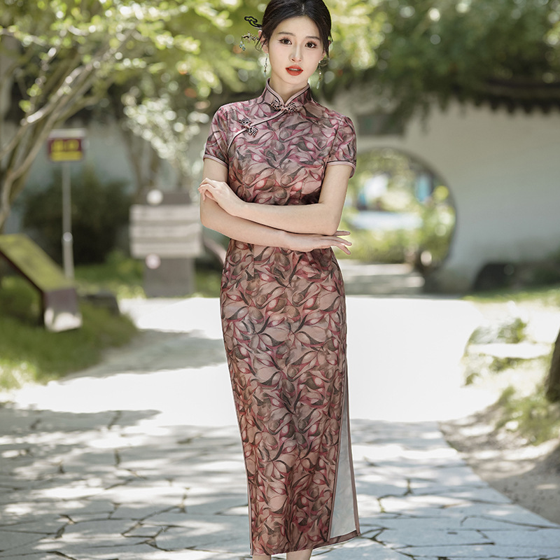 Summer Evenings Clothing - Yourqipao 2025 Summer Cheongsam Long Skirt