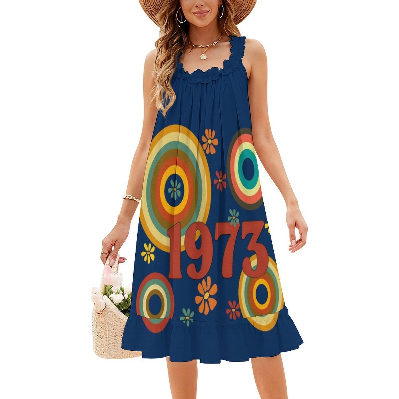 1973 Floral Smock Dress For Wo - Summer Clothing Vibes 评论和价格