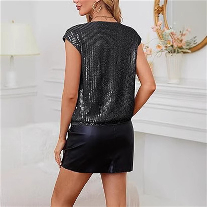 2025 Spring Tops Black Sequin  - Summer Evenings Clothing 评论和价格
