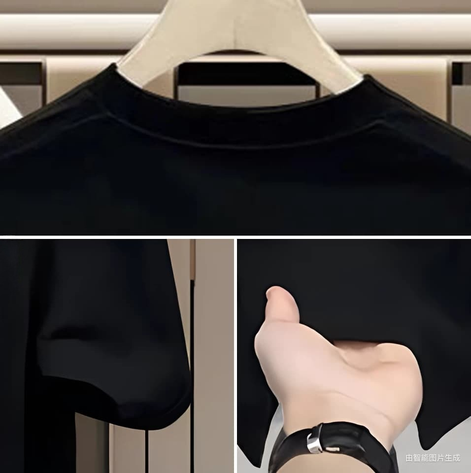 Men's round-neck cotton T-shir - Summer Clothing Label 评论和价格