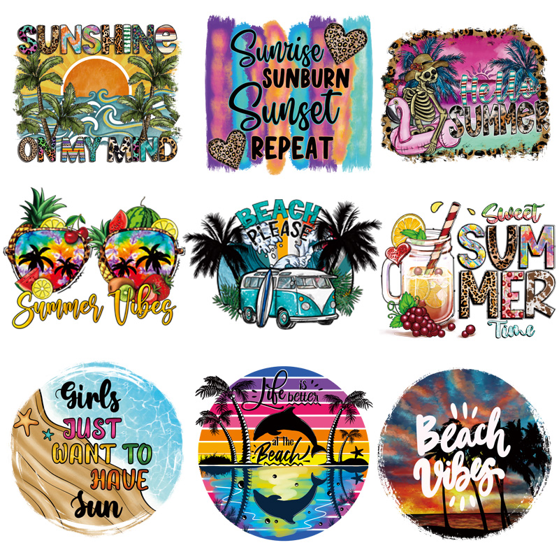 Summer Vibes Iron On Patches H - Summer Clothing Vibes 评论和价格