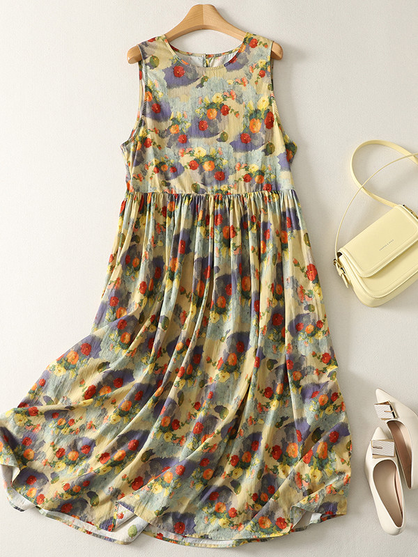 Summer Loose Floral Print Maxi - Summer Clothing Vibes 评论和价格