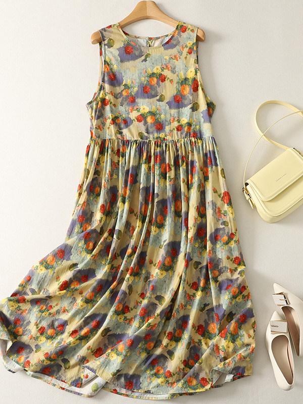 Summer Loose Floral Print Maxi - Summer Clothing Vibes 评论和价格