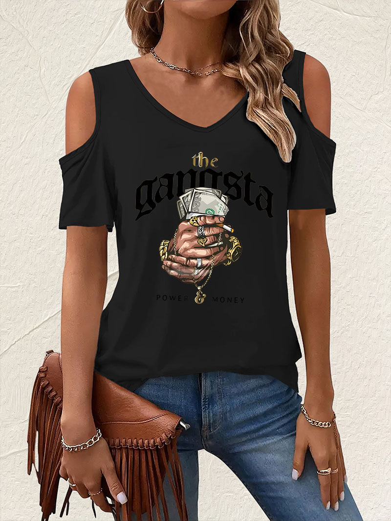 Aesthetic V-Neck Power Money P - Summer Clothing Drop 评论和价格