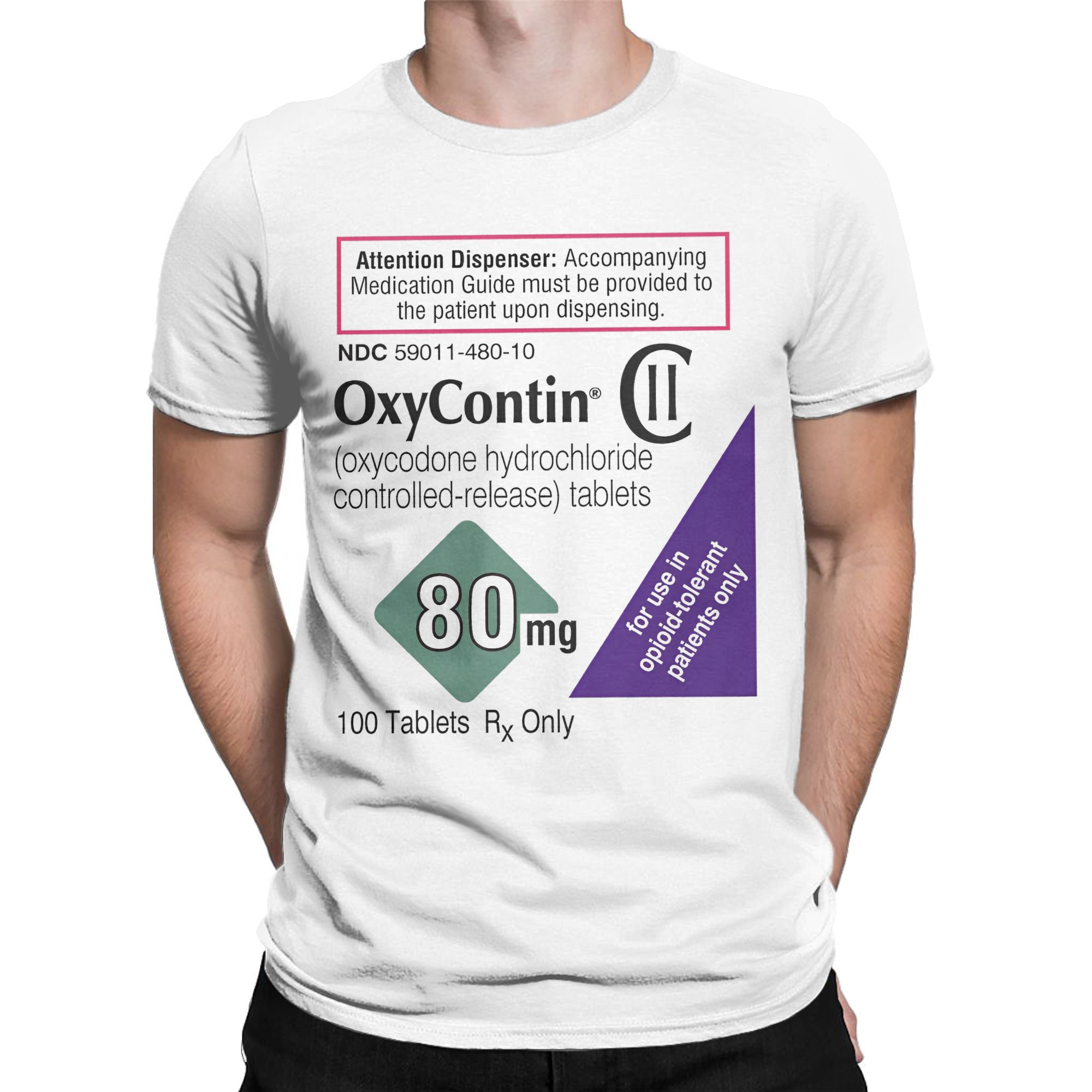 Oxycontin 80mg Label Men's T S - Summer Clothing Label 评论和价格