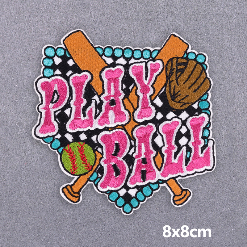 5PCS Play Ball Embroidered Pat - Summer Clothing Vibes 评论和价格