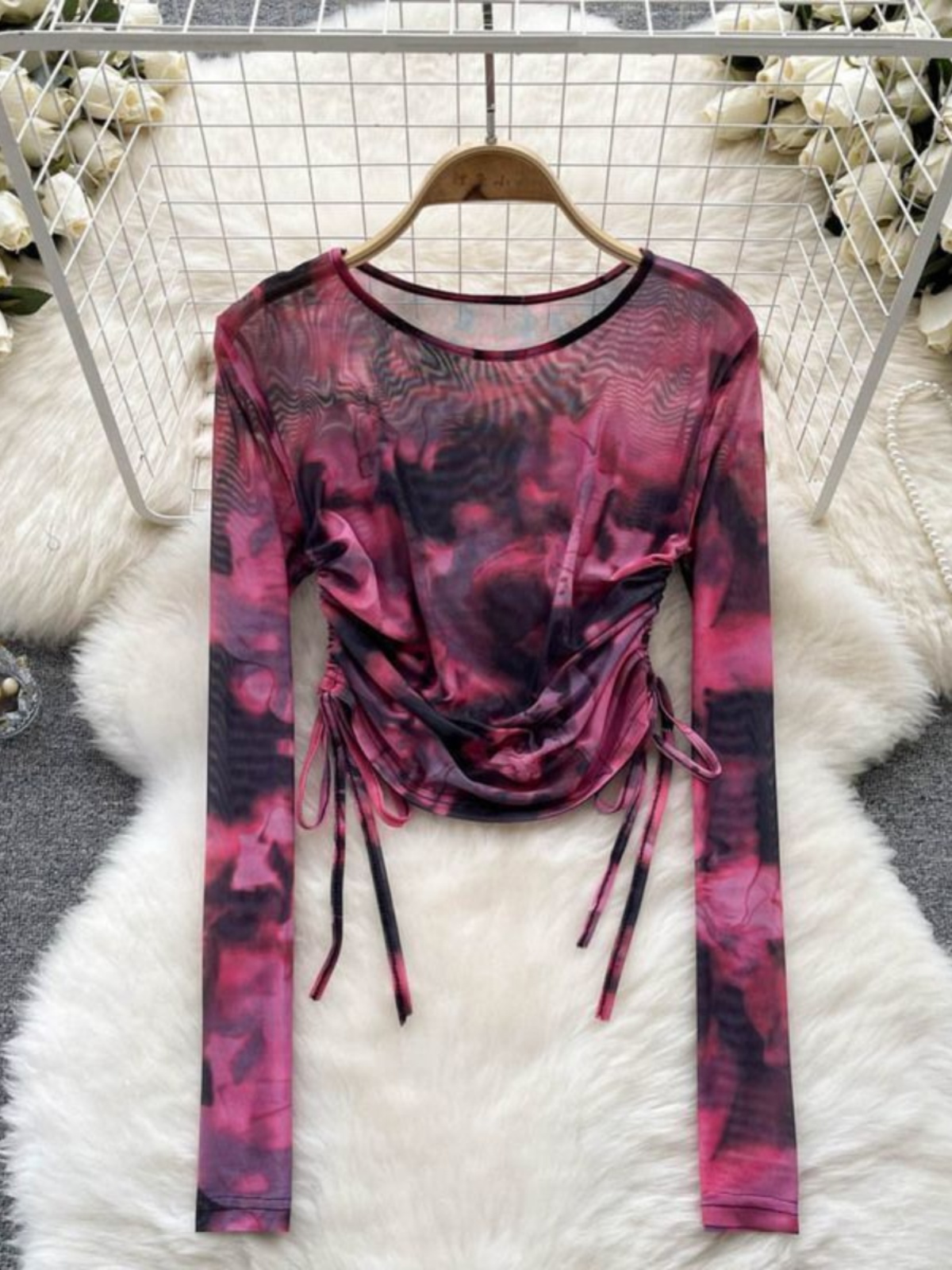 Retro Tie Dye Me Rope round Ne - Summer Clothing Label 评论和价格