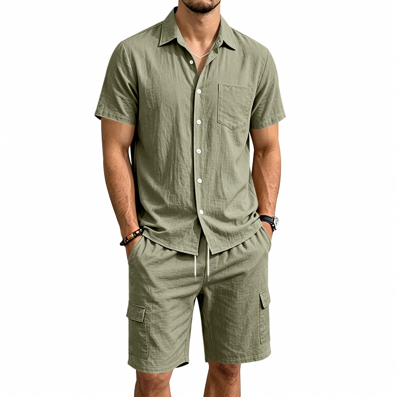 Men Summer American Linen Two  - Summer Clothing Essentials 评论和价格